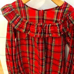 JCREW CREW CUTS GIRLS XL TARTAN FESTIVE HOLIDAY SHIRT IN COTTON POPLIN